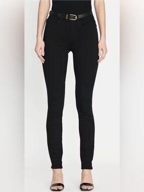 FRAME Denim Le Skinny High Rise Black Jeans in Film Noir Size 27